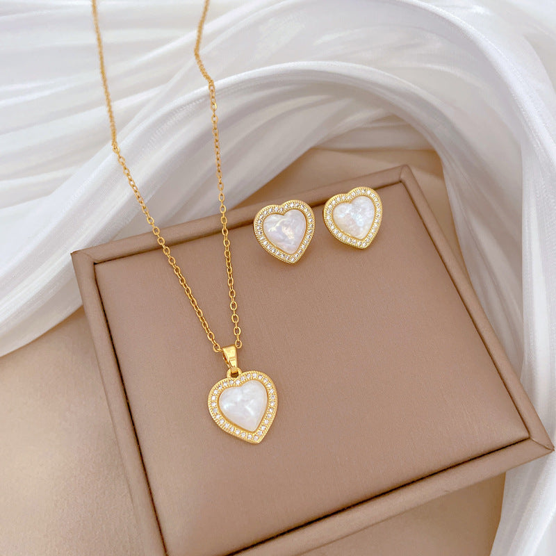 Light Luxury Fully Jeweled Loving Heart Mermaid Graceful Personality Banquet Earrings