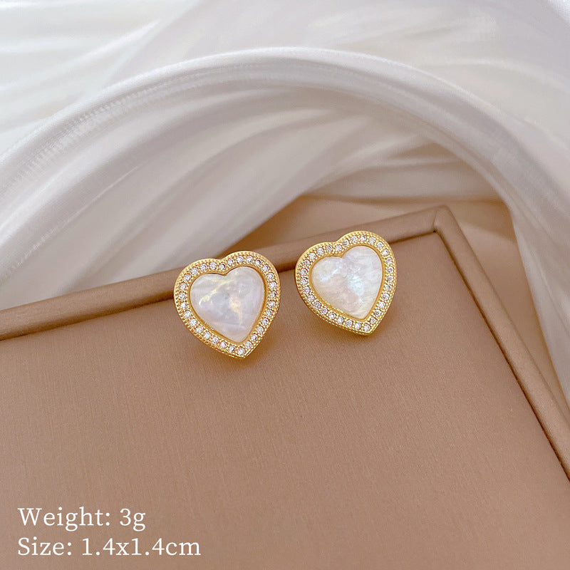 Light Luxury Fully Jeweled Loving Heart Mermaid Graceful Personality Banquet Earrings